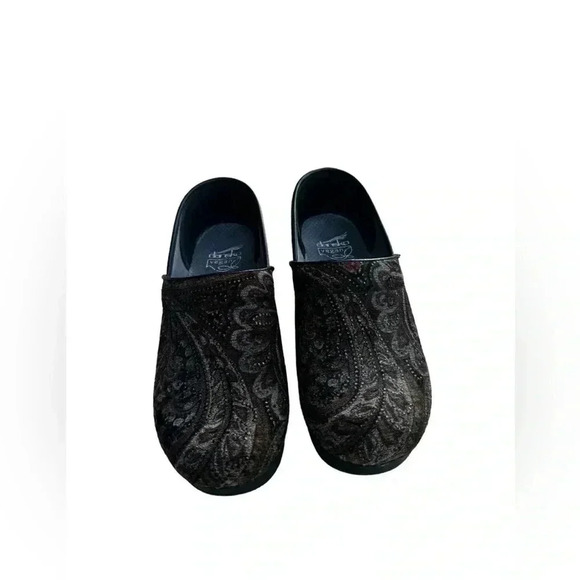 Dansko Vegan Tapestry EU38 Boho Hippie Velvet Paisley Earthy Tones Slip On Clogs - Picture 2 of 14